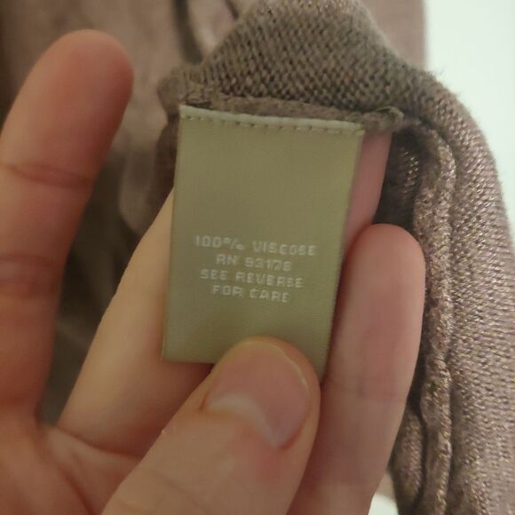 Joan Vass Brown Cardigan Sweater Roll Tab Sleeve Size Small - Picture 5 of 5